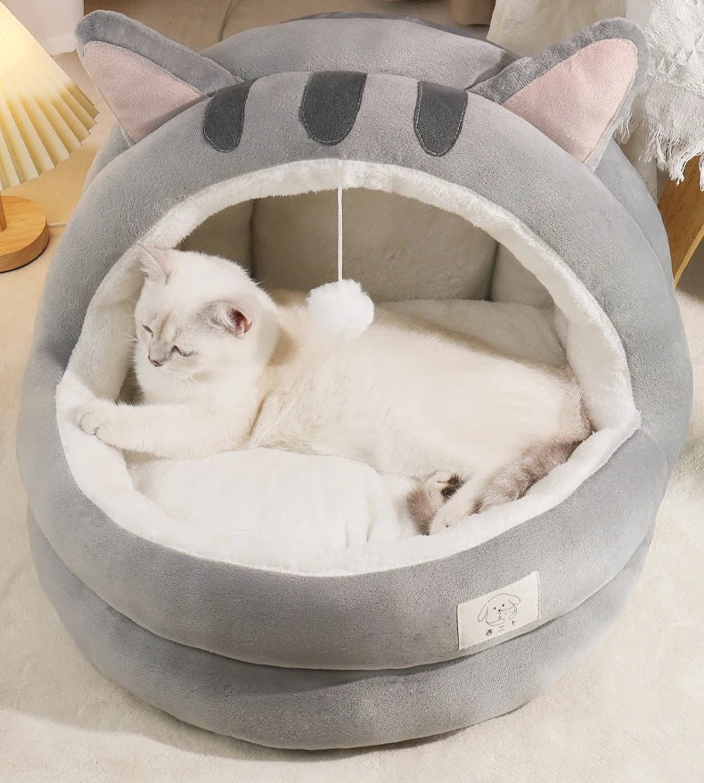 Semi-Enclosed Pet Cave Bed