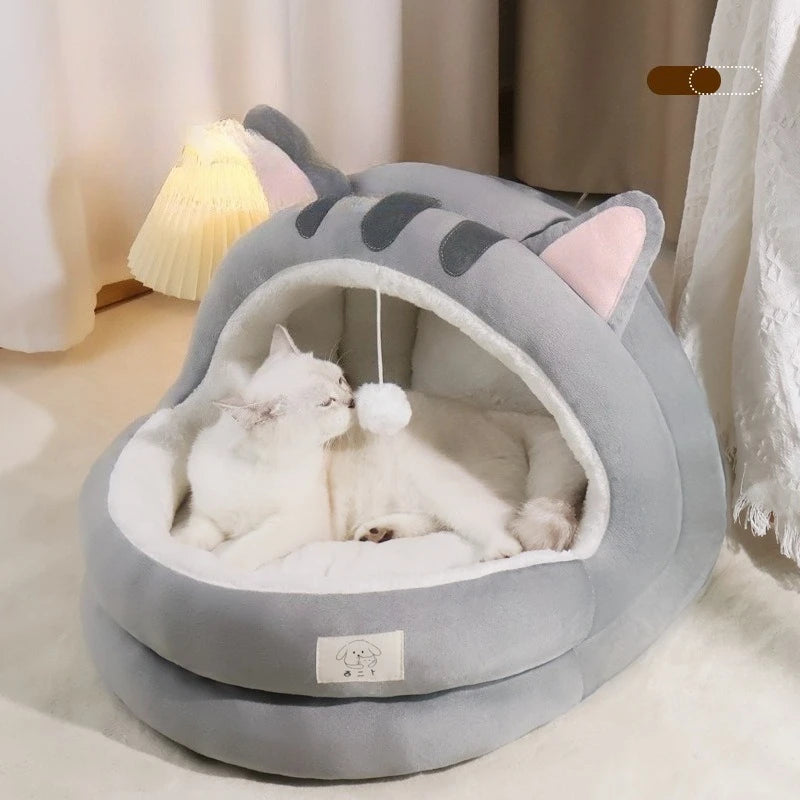 Semi-Enclosed Pet Cave Bed