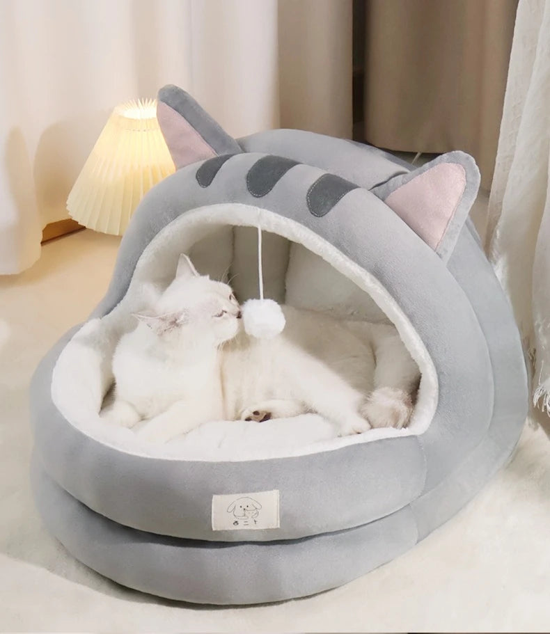 Semi-Enclosed Pet Cave Bed