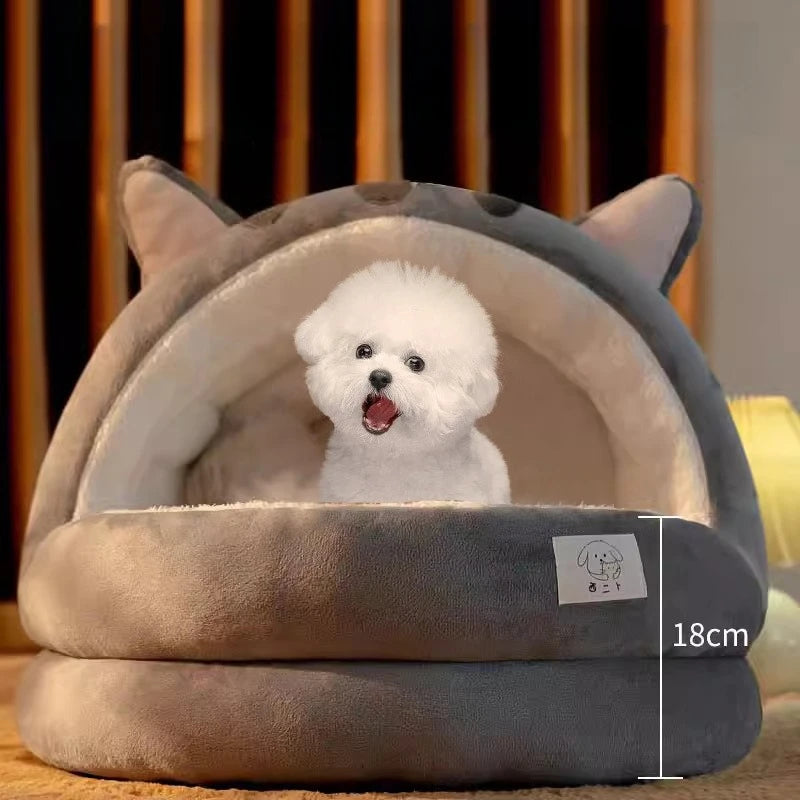 Semi-Enclosed Pet Cave Bed