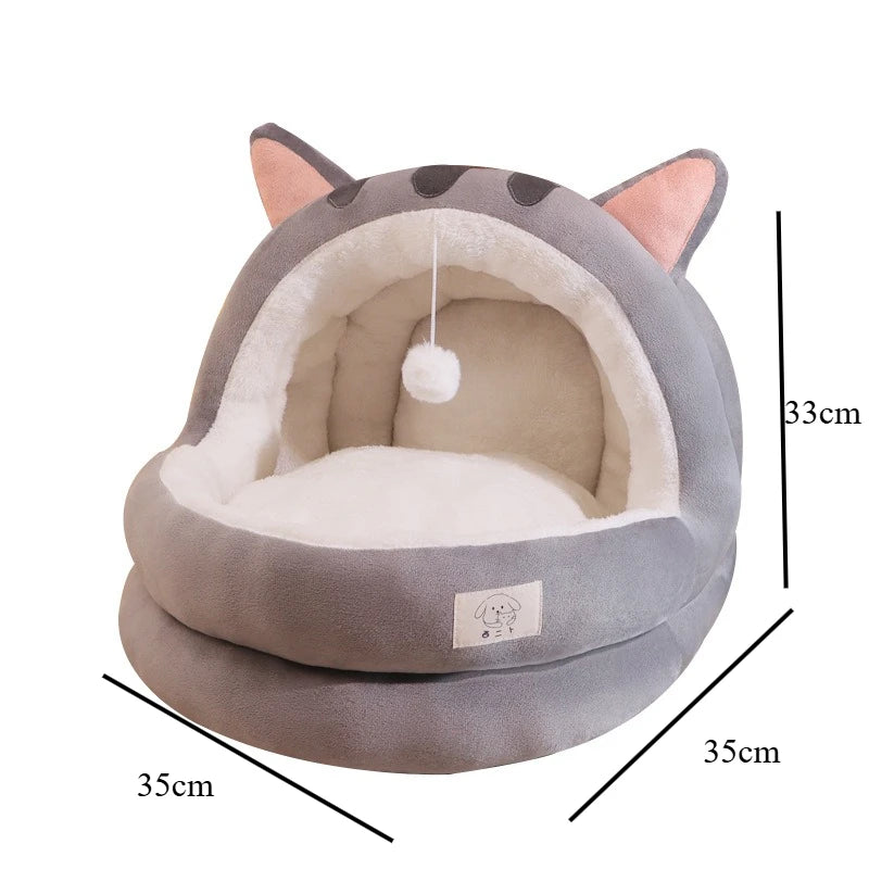 Semi-Enclosed Pet Cave Bed